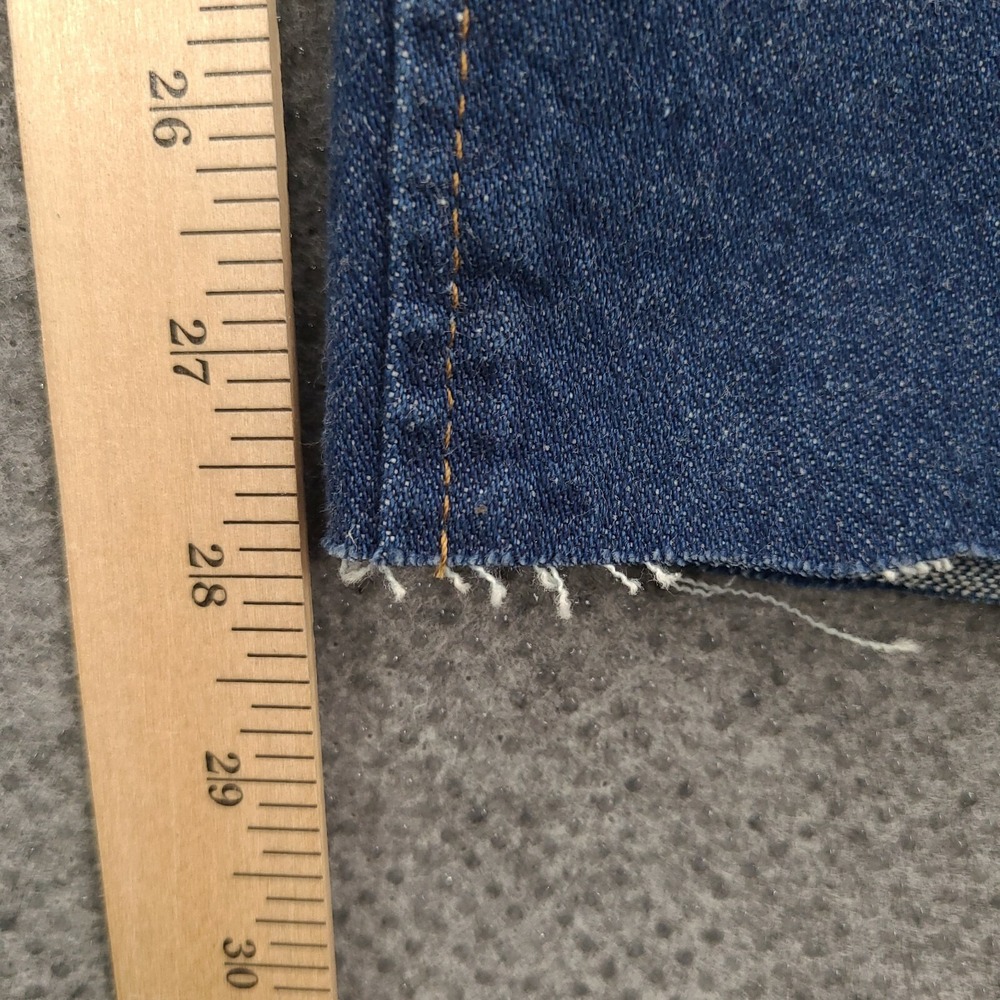 Wrangler Mens Jeans Size 42 Slim Fit Solid Blue Denim 100% Cotton  * - Picture 3 of 9